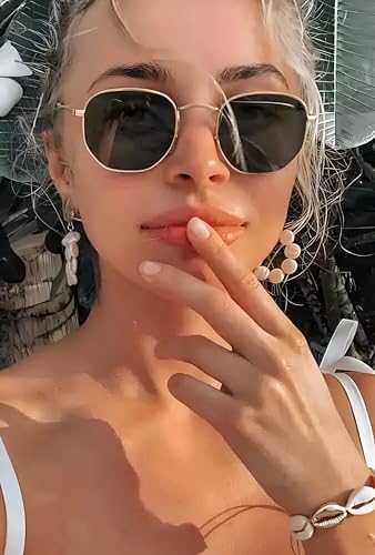 Image of IFLASH UV Protected Hexagonal Small Octagonal Sunglasses for Men and Women