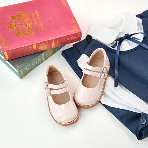 Image of Flaryzone Toddler Girls Mary Jane School Uniform Oxfords Dress Shoes Flats | Wide Round Toe,Cushioned Comfort, Flower Girl shoes for Wedding Party Daily