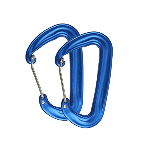 12 KN aluminio mosquetón mosquetones nominal 2697 libras cada  lomofila ligero Heavy Duty mosquetón Clips para hamaca, Camping, Trekking, senderismo, 2 unidades