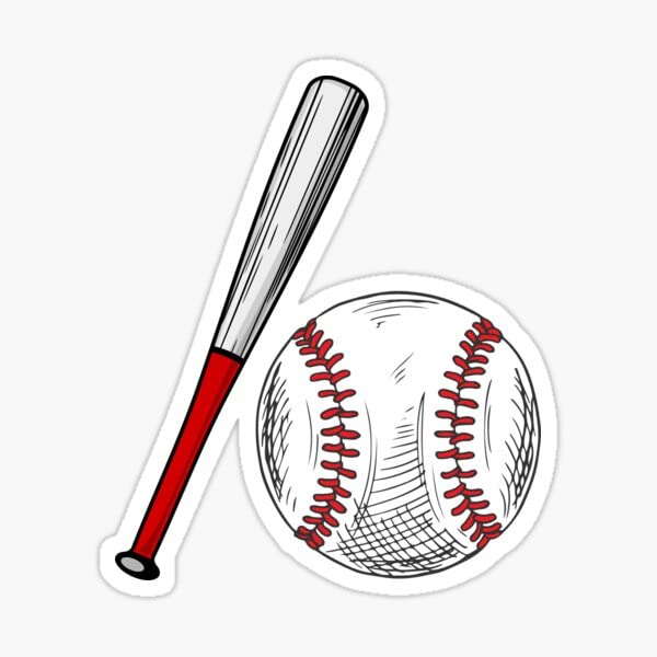 Baseball Bat and Ball Sticker| Vinyl | Decal for Car Bumper, Window, Laptop, Truck, Van, Water...