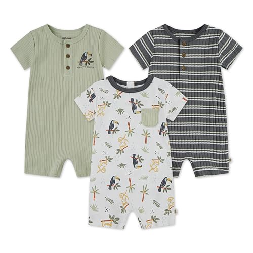 Image of HUGGIES unisex-baby Multi-pack Short Sleeve Romper