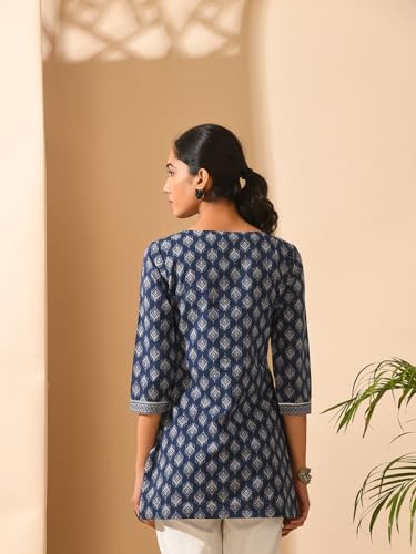Image of Meesan Women's Casual Ethnic 3 /4 Sleeve Printed Tunic