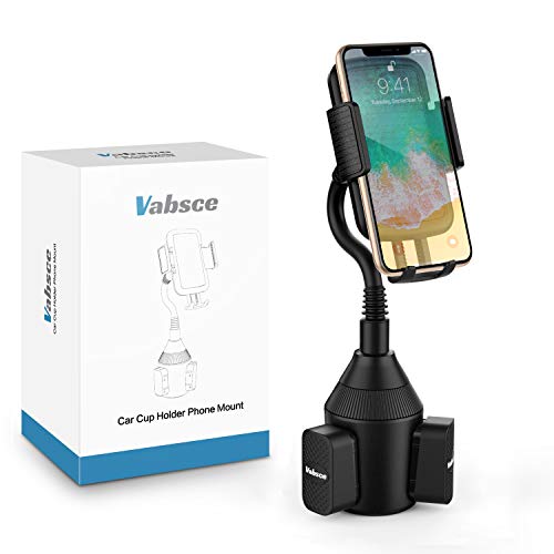 VABSCE Upgraded Cup Holder Phone Mount Universal Adjustable Gooseneck Cup Holder Cradle Car Mount