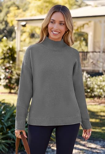 Image of MEROKEETY Women's Turtleneck Long Sleeve Sweater 2025 Fall Cozy Knit Loose Casual Trendy Pullover Tops Winter Clothes