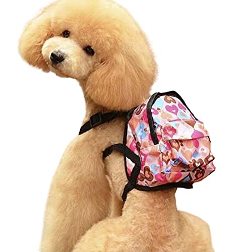 犬 ハーネス リュック 小型犬用 ハート ハーネスリュック ペット用 ミニサイズ わんちゃん用 ドッグフード 水 荷物 バックパック 小型犬 おさんぽ おでかけ お出掛け おしゃれ オシャレ かわいい ペットリュック ドッグバッグ
