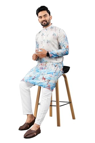 Image of Trustous Kurta Pyjamas set for Mens | Pyjamas with kurta PRINTED and classis look |KURTA Pyjamas SET