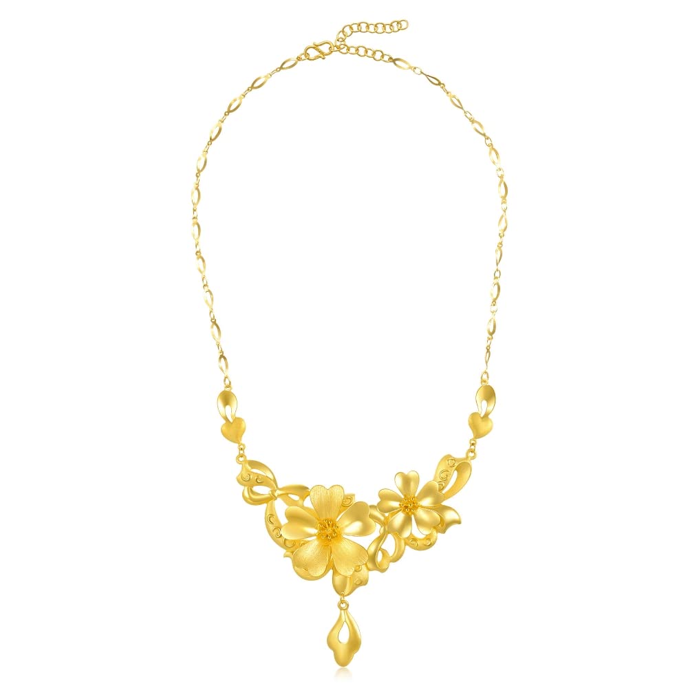 Flower Necklace Chinese Gold Necklace Price 24K Gold Flower Necklace