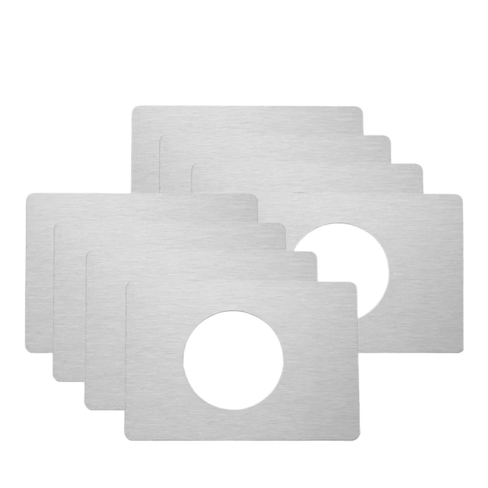Gentryroo 8Pcs-Silver Repair Doors Lock Plate Stainless Steel Fixed Hardware Reinforcement Installation