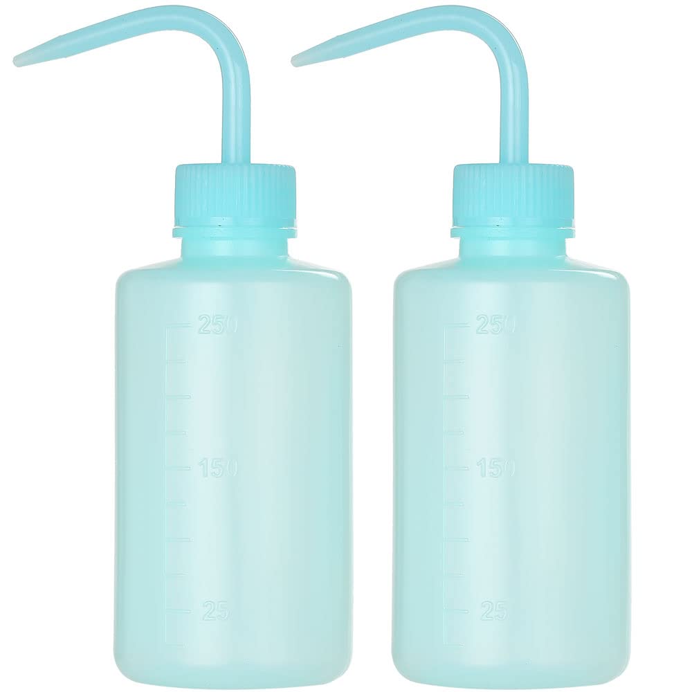 HOOMBOOM 2Pcs Tattoo Wash Bottle 250ml | 8oz Water Squirt Bottle for Succulent Watering, Medical Cleaning, Blue