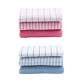 FIXOSHEE 6 Piezas Paños de Cocina Cuadros Absorbentes para Limpieza de Utensilios y Vajilla Toallas de Suaves y Absorbentes para Uso Diario Hogar Color Aleatorio Color Aleatorio