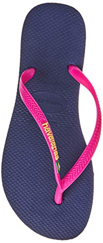 Chinelo, Havaianas, Slim Brasil, Marinho, 35/36, Feminino