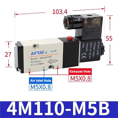 Électrovanne directionnelle 4M110-M5B DC24V de haute précision pour panneau - 3