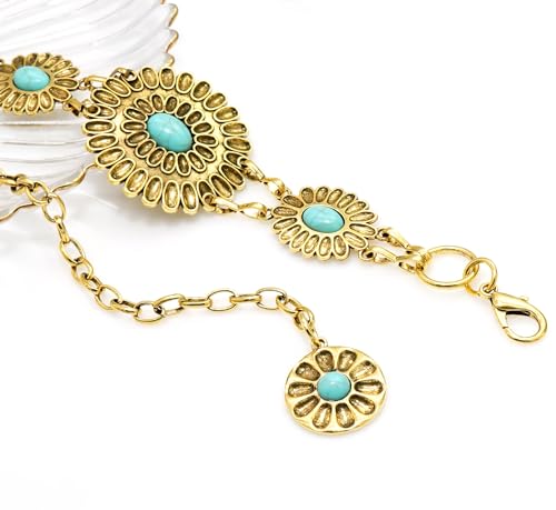 Image of Women's Concho Chain Belt Western Cowgirl Metal Waist Chain Belt for Dress