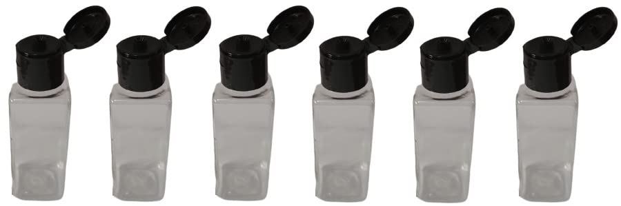 50 ML PET CLEAR SQUARE BLACK FLIP TOP CAP Plastic Bottles Size Cosmetic Travelling Containers Small Leak Proof Squeeze Bottles| Pack of 6-image-29