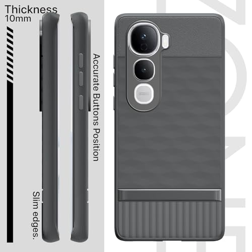 Image of Pikkme Back Cover for Vivo Y400 Pro 5G Camera Protection 3D Hexa Cube Design Silicone Protective Bumper Case (Grey)