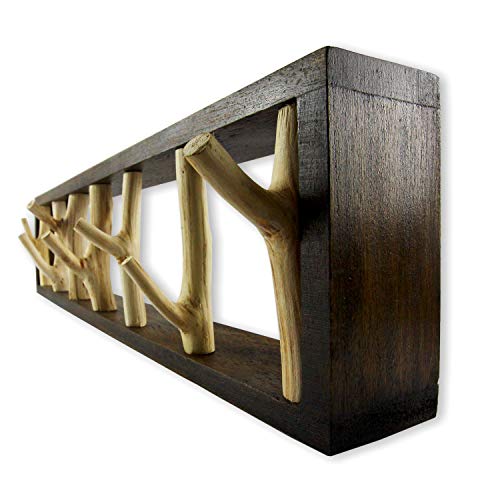 Roro 22-Inch Handmade Wood Twig Hat Coat And Key Hook Rack - Stylish, Eco-Friendly, And Organizational Bliss #TOP2