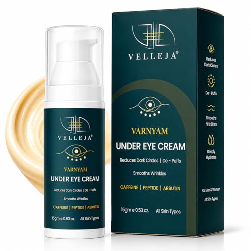 Image of Under Eye Cream I Reduces Dark Circles, Puffiness & Fine Lines | 5% Peptides, 4% Caffeine & 3% Bakuchiol | Brightening & Wrinkles Eye Serum for Men & Women I Visible Results in 14 Days | 15ml