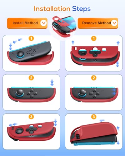 Image of FYOUNG Upgrade Switch 2 Protective Case&Screen Protector Set, Dockable Cute Cover Hard Shell for Nintendo Switch 2 Console Accessories,Travel-Friendly,Kickstand Cutouts(Red, for Switch 2 7.9inch)