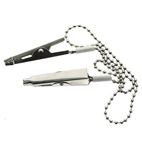 3PCS 12Inch Metal Beads Napkin Clip Chain Bib Holder Baby Elderly Adult Bib Clip Neck Strap Dental Ball Chain Clips Double-end Alligator Clip Clamp Neck Lanyard Strap