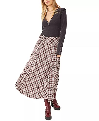 Free People Women’s Deep in Thought Maxi Skirt Grunnge Combo 23