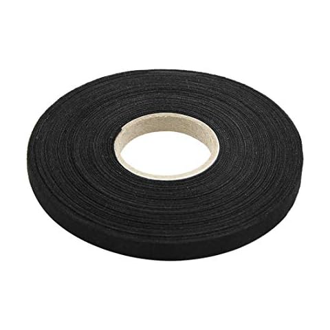 X AUTOHAUX Black Adhesive Cloth Tape 9mm x 25m Cover