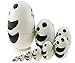 Cute Animal Theme Black and White Panda Egg Shape Wooden Handmade Nesting Dolls Matryoshka Dolls Set 10 Pieces for Kids Toy Birthday Home Kids Room Decoration