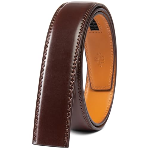 Image of Founders & C Mens Leather Ratchet Belt Strap Only 1 3 /8 inch Without Buckle,Replacement Strap Suitable for 40MM Slide Buckle
