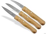 Gemüsemesser Set 3-Teilig Schälmesser Obstmesser aus Solingen Made in Germany Universal Messer mit Holzgriff aus Buche Allzweckmesser mit Scharfer Rostfreier Messerklinge inkl. Etui & Klingenschutz