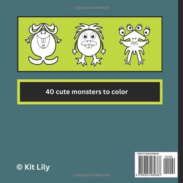 Mischievous Monsters: Coloring Book for Toddlers and Adults Featuring 40 Cute Critters to Fall in Love With image 3