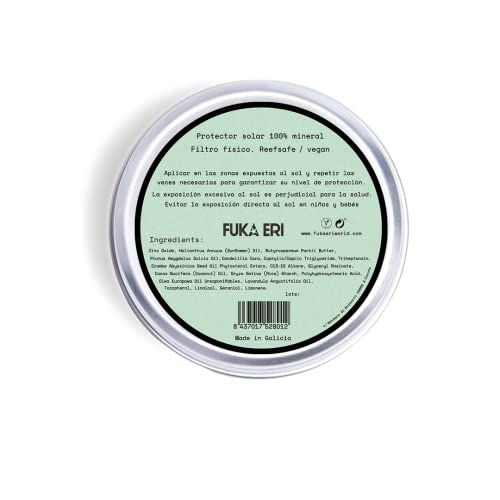 Fuka Eri mineral zinc sunscreen, non-nano. Natural ingredients, High protection 50 SPF. Vegan - Image 4