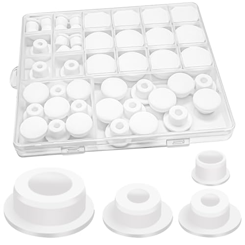 48PCS Bathtub Jet Covers Silicone Hole Plug, Multi-Size Tub Drain Stoppers for Bathtub, Sink – Leak-Proof, Flexible, Fit for 12mm 14mm 16mm 22-23mm Bathtub Hole (4 Sizes, 12 Each)