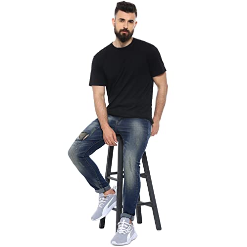 Image of CAHOOT Men's Denim Jeans for Regular Wear | Denim Fabric | Slim Fit | Jeans Crafted with Comfort Fit and High-Performance for Everyday Casual Wear