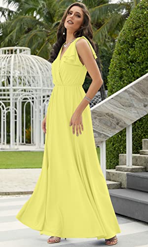 Image of KOH KOH Womens Long Sleeveless Bridesmaid Wedding Guest Prom Maxi Dress
