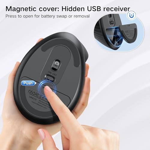 Uineer Vertical Ergonomic Wireless Mouse 2 4GHz 12 Month Battery Life - image 7