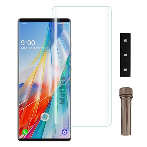 Image of Mothca Premium UV Tempered Glass Screen Protector For LG Wing (Pack of 1) Full Adhesive UV Curved Screen Guard, Case Friendly with Installation Kit