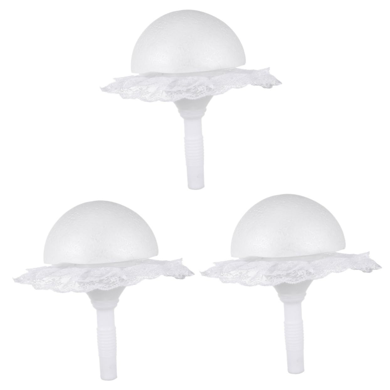 LIFKOME 3 Sets Foam Hemisphere Bridal Bouquets Holder Bridal Fresh Flower Holder Silk Bouquet Holder Flower Bouquet Holder Flower Arrangement Foam White Handmade Flowers Optional Bride
