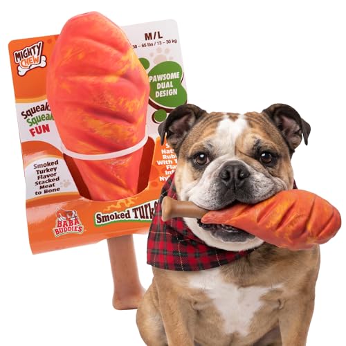 Baba Buddies 5-in-1 Turkey Leg Dog Chew Toy for Aggressive Chewers