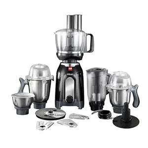 Cello Discovery Chef Mixer Grinder 5 Jars, 1000Watts | Chutney Jar, Wet Jar, Food Machine, Juicer Jar, Dry Jar | Stainless Steel Jars and Sturdy Body | 6 Additional Attachments