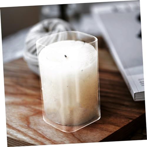 Cabilock Straight Candlestick Supplies Windproof Desktop Home Decor Wedding Decor Tealight Wedding Decorative Items lampshade Glass Cover Desktop Glass Shades Household