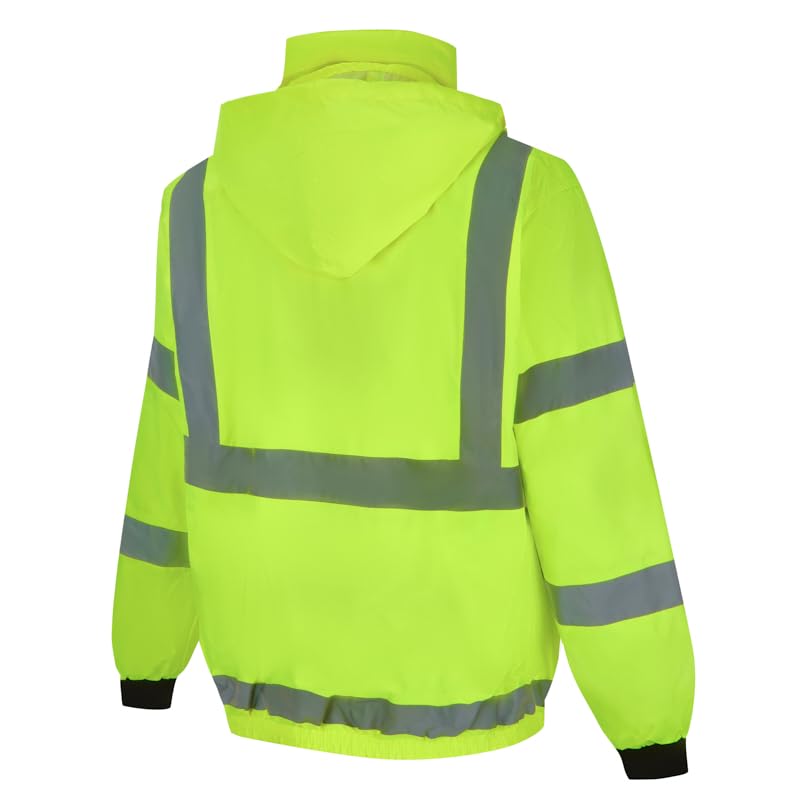 3C Products ANSI Class 3 Safety Bomber Jacket with Soft Fleece Lining (XL)