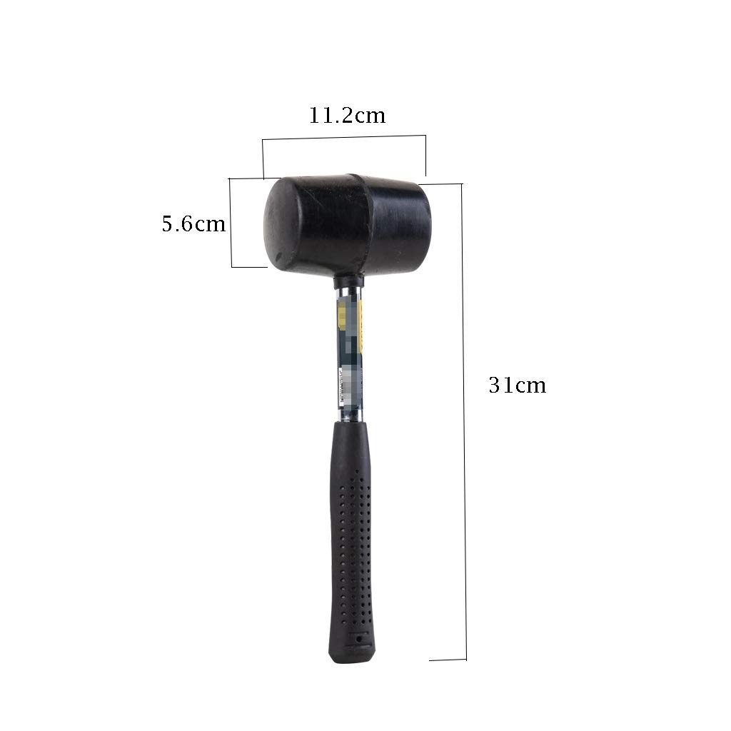 Martillo de orejas Mango de tubería de acero Martillo de goma Herramienta de decoración Azulejo de piso Herramienta de instalación de mármol 3 Especificaciones para múltiples propósitos Martillo de c