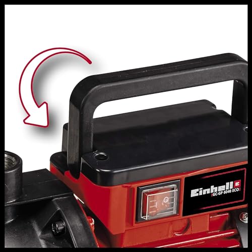 Einhell Gartenpumpe GC-GP 6040 ECO (600 W, max. 3.6 bar, 4000 L/h Fördermenge, Wasserfüllanzeige, klappbarer Handgriff, Wassereinfüllöffnung /-ablassschraube, Frostschutz, Thermoschutz)