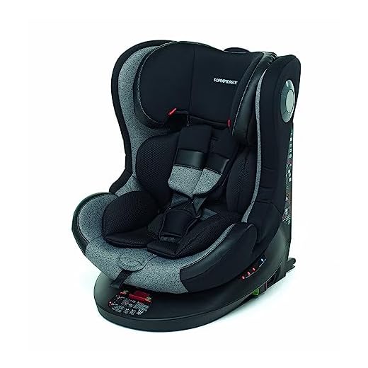 Foppapedretti, FP360, silla de coche giratoria 360°, grupo 0+/1/2/3 (0-36 Kg), IsoFix, para niños desde el nacimiento hasta los 12 años aproximadamente, Carbon