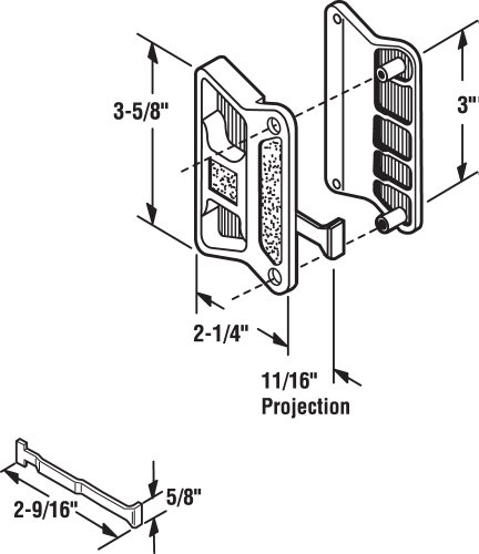  Prime-Line Black Plastic Sliding Screen Door Latch and Pull for Superior Single Pack
| Prime-Line A168 Black Plastic Sl