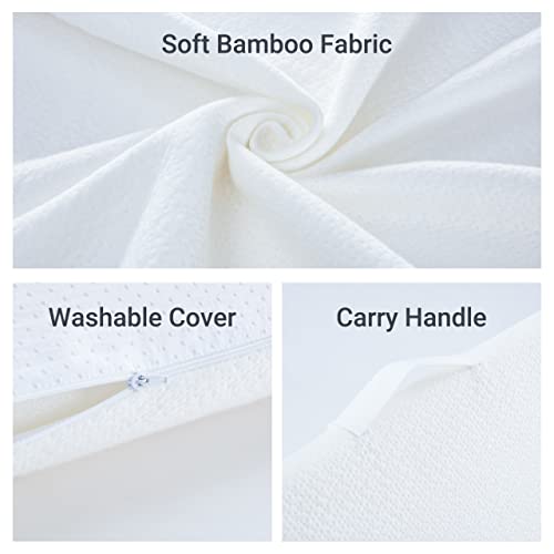 Kingfun 4Pcs Orthopedic Bed Wedge Pillow Set, Post Surgery Memory Foam Wedge Pillows For Sleeping, Adjustable Leg, Back Support, Arm Pillow, Sitting Up Bed Rest Sleep Pillow With Travel Bag #TOP2