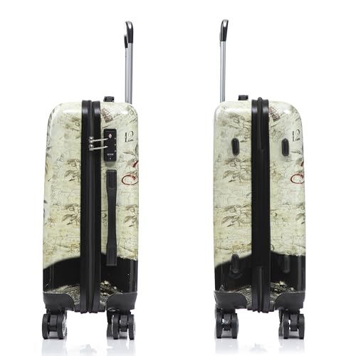 Image of InUSA Paris Print Luggage with Spinner Wheels | Durable Lightweight Hardside Suitcase | Travel Bag with Handle and Trolley | 20 Inch Carry-On Spinner Luggage