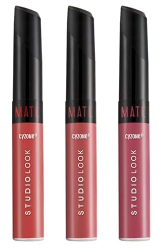 Cyzone Studio Look Matte Liquid Lipstick Nude Set: Blossom, Rose and Pink