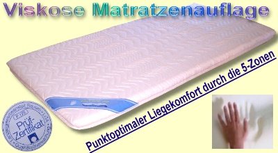 5 Zones of Viscose Visco Foam Mattress Topper Mattress Protector 160 x 190