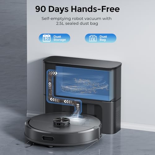 Image of Kilgone Robot Vacuum & Mop, 90-Day Hands-Free, 6000Pa, Self-Empty, LiDAR