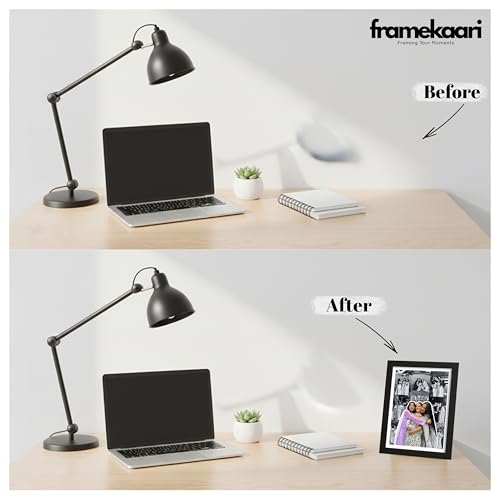 Image of Framekaari Friends Customised Photo Frame | Personalised Birthday Gift | Custom Photo Collage | Synthetic Wood Frame | Tabletop & Wall Mount | Room & Home Decor | 16x21 cm (Design-02)